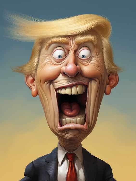 Caricature of Donald trump
