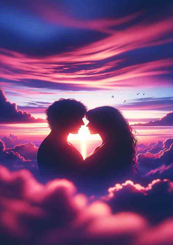 Love Silhouette Sunset CloseUp Above The Clouds
