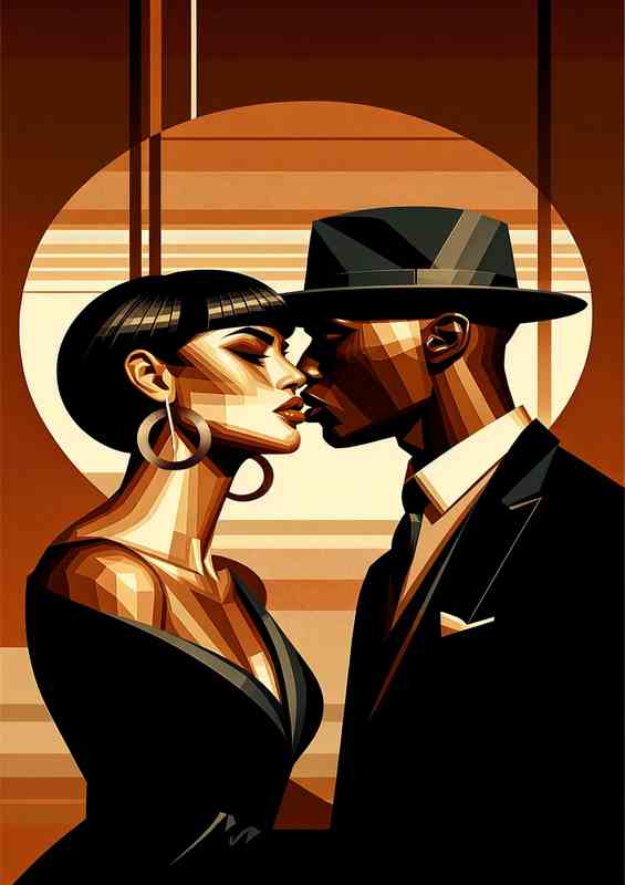 Man and a Woman in an intimate moment nearly kissing