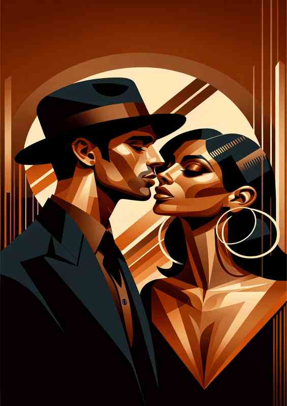 Man and a woman in the moment kissing