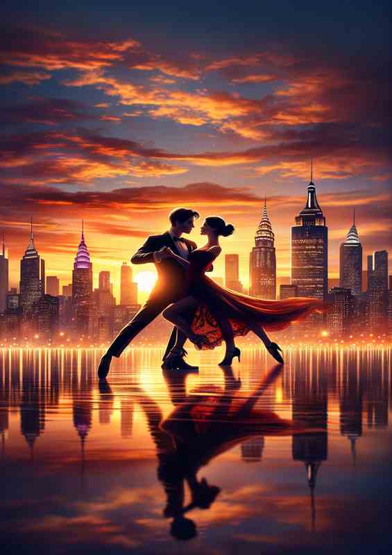 Sunset Dance Romance Cityscape music of love