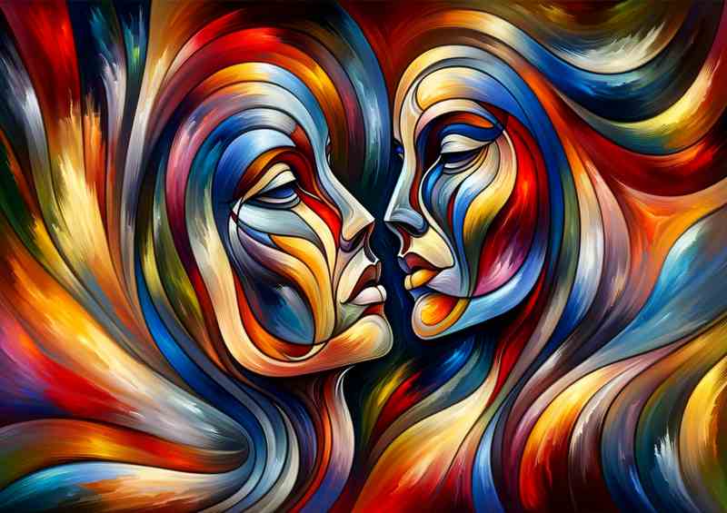Abstract Faces Artistic Expression Painting