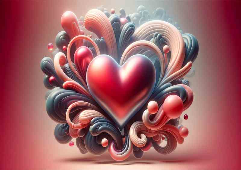 Abstract Love Heart Organic Forms