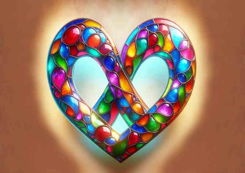 Colorful Glass Infinity Heart Vibrant Symbol Artwork