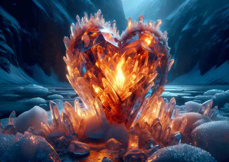 Embrace Warm Heart Crystal Ice romance and love hearts