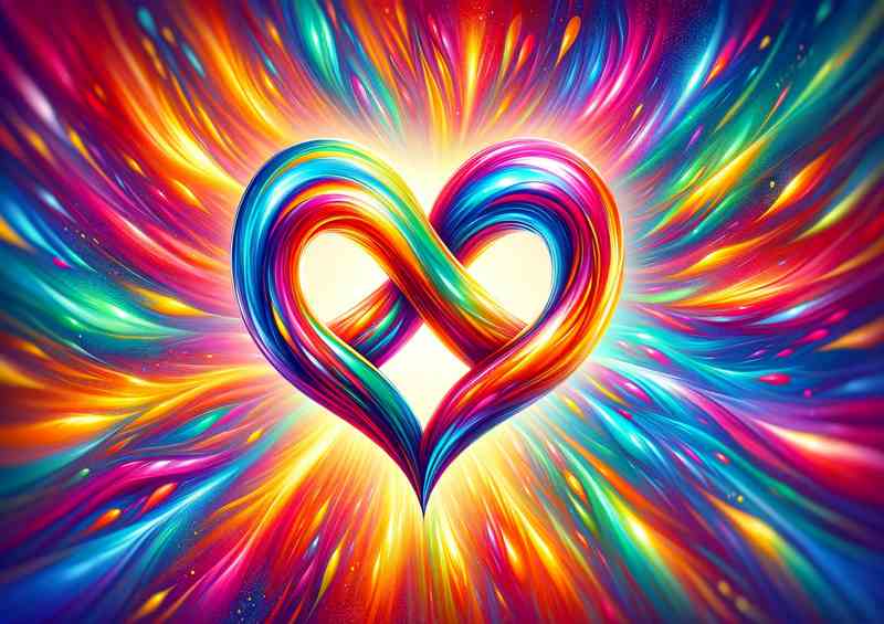 Colorful Infinity Heart Metal Poster