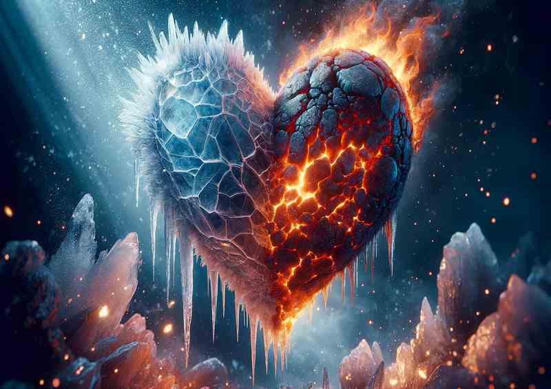 Fragile Heart Ice and Fire Fusion featuring a heart