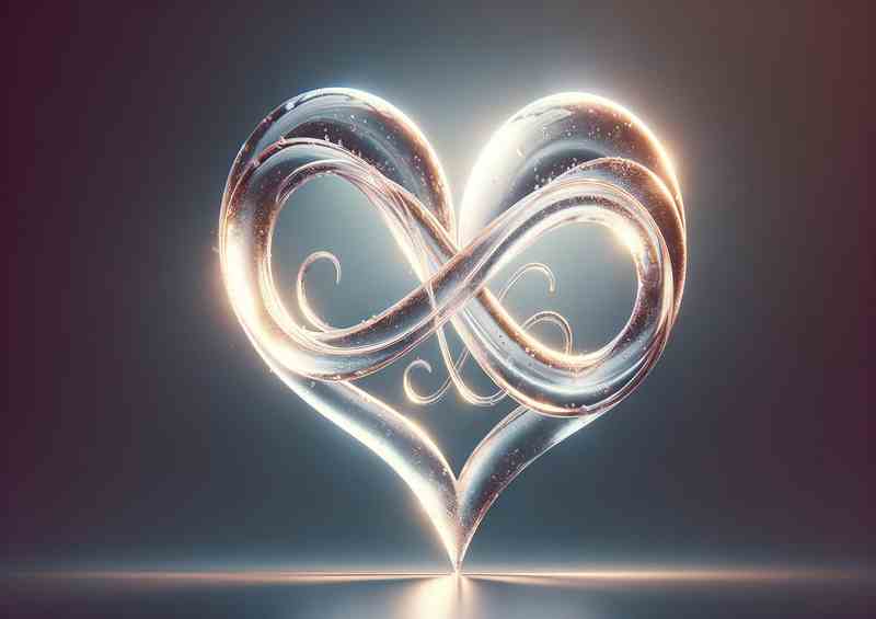 Glass Heart Infinity Symbol Artwork