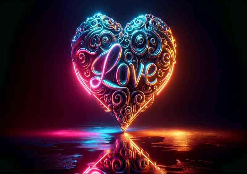 Glow Love Embossed Heart Sculpture