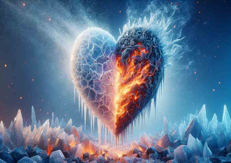 Heart Ice and Fire Fusion featuring a heart shape
