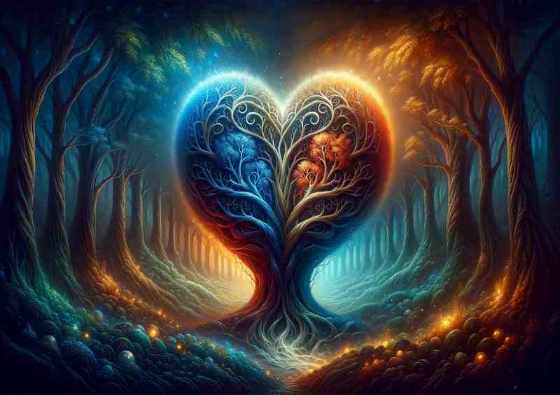 Heart Tree Life Vivid Painting