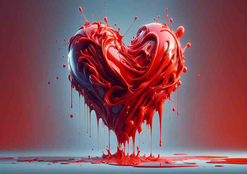 Heart Vivid Love Abstract Art