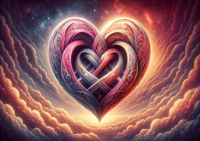 Interlocking Hearts Artwork beautifully detailed love