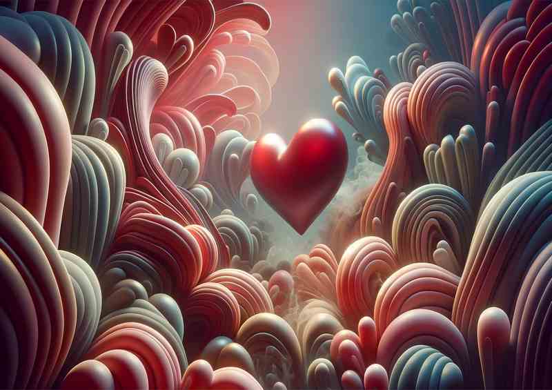 Love Heart Organic Forms Illustration