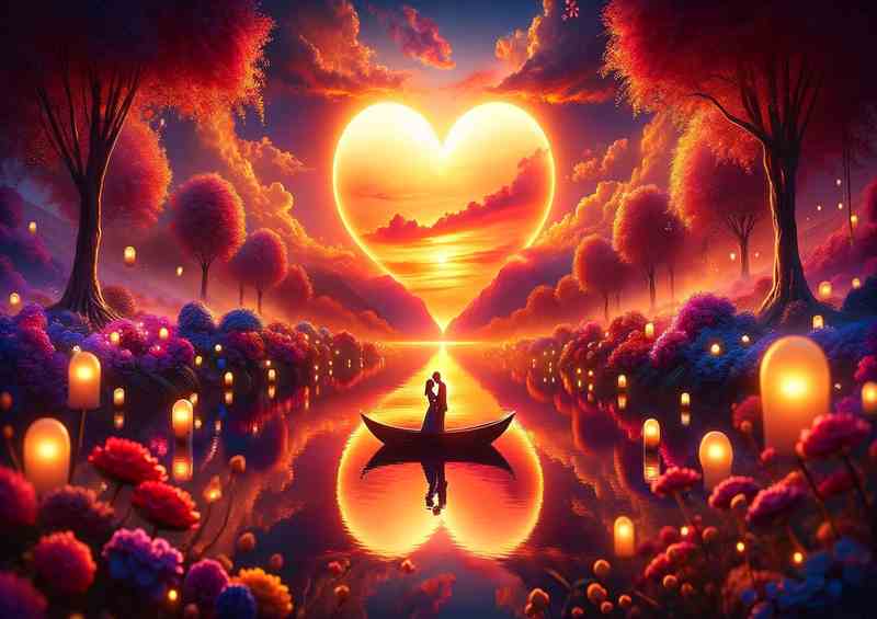 Romantic Sunset Heart Reflection breathtaking sunset