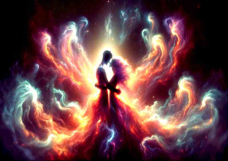 Stellar Cosmic Embrace Metal Art Poster