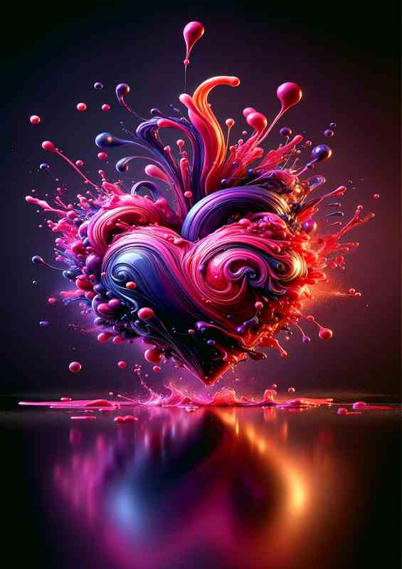 Liquid Heart Artistic Love Concept