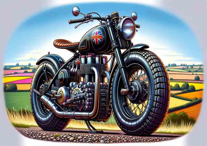 Cartoon Ariel Square 4 MK2 Motorcycle Art