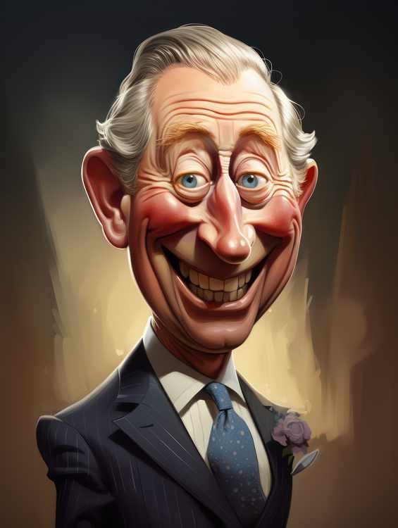 Caricature of Prince Charles king