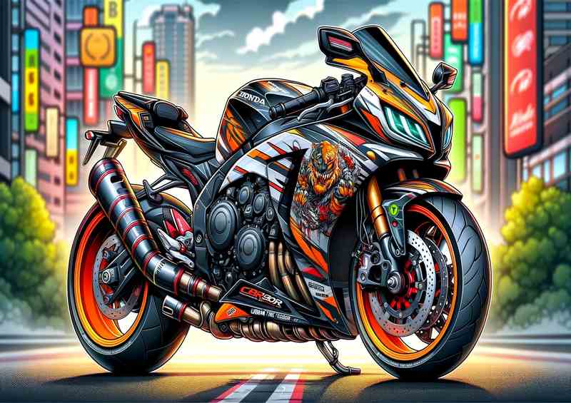 Honda CBR900R Urban Tiger Fireblade Metal Poster
