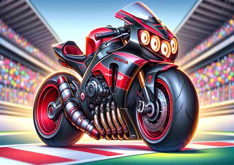 Cartoon Honda SP1 Motorcycle Art
