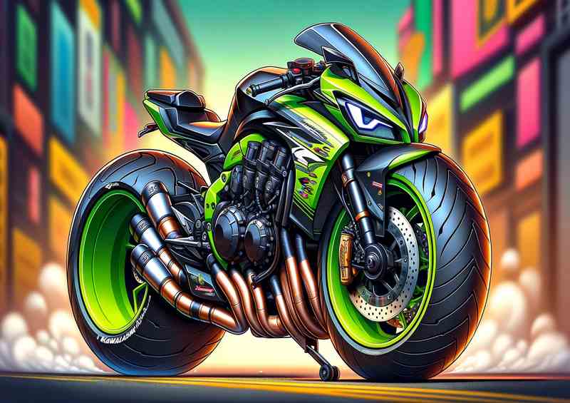 Cartoon Kawasaki Z900 Art