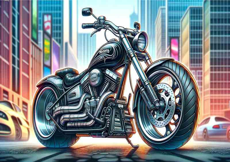 Cartoon Keeway Cruiser 250 Motorcycle Art