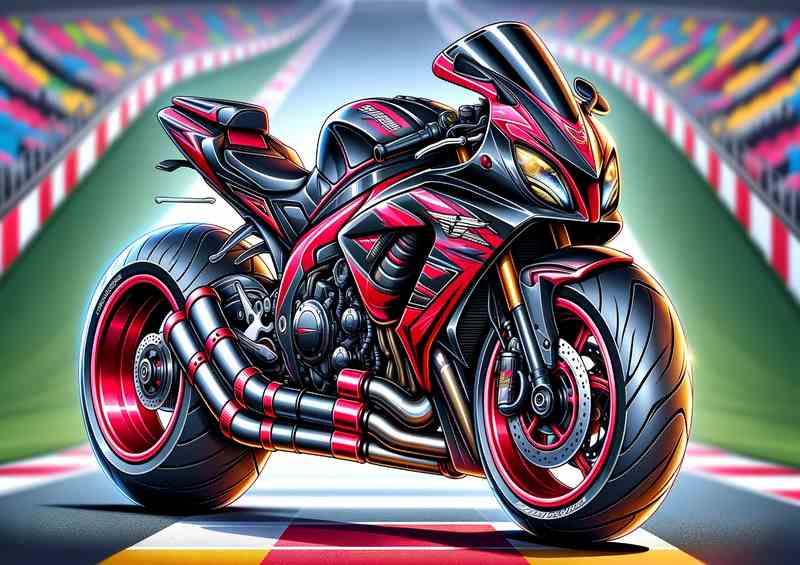 Cartoon Suzuki TL1000S Motorcycle Art
