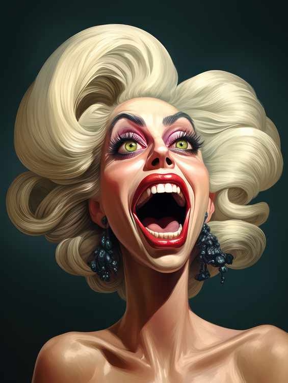 Caricature of lady gaga - Metal Poster