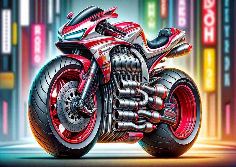Cartoon Yamaha Thundercat Motorcycle Art