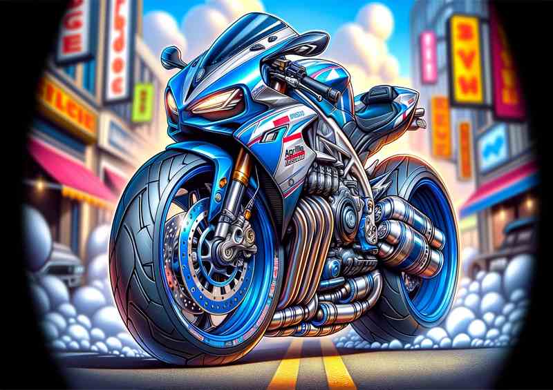 Cool Cartoon Aprilia Tuono Motorcycle Art