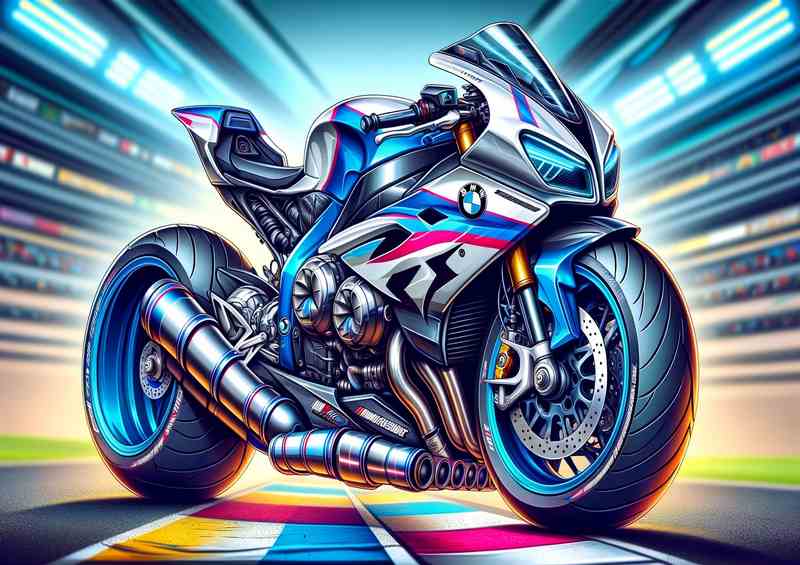 Cool Cartoon BMW HP4 Motorcycle Art