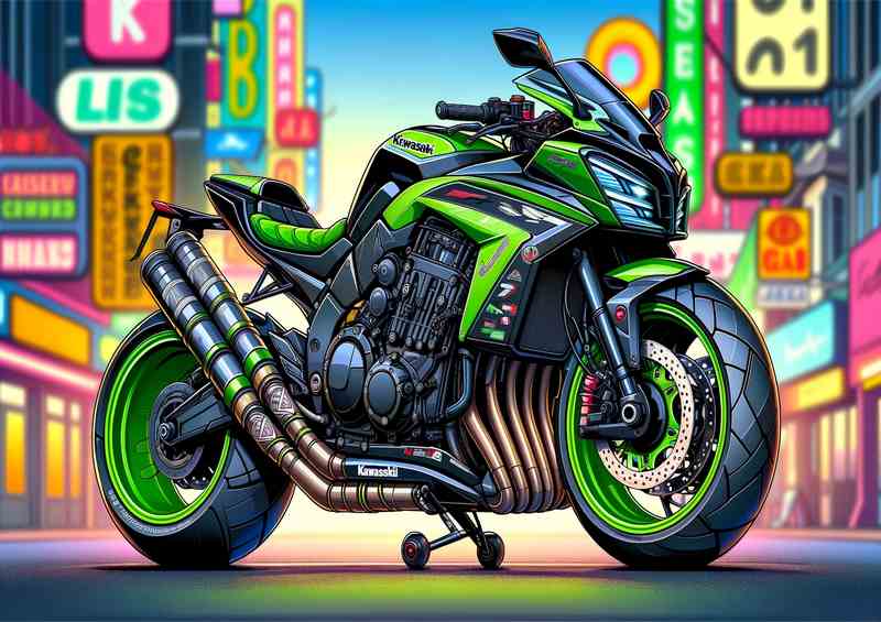 Cool Cartoon Kawasaki Z900 Art
