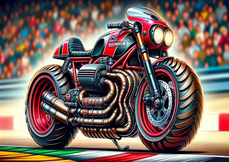 Cool Cartoon Moto Guzzi Le Mans Motorcycle Art