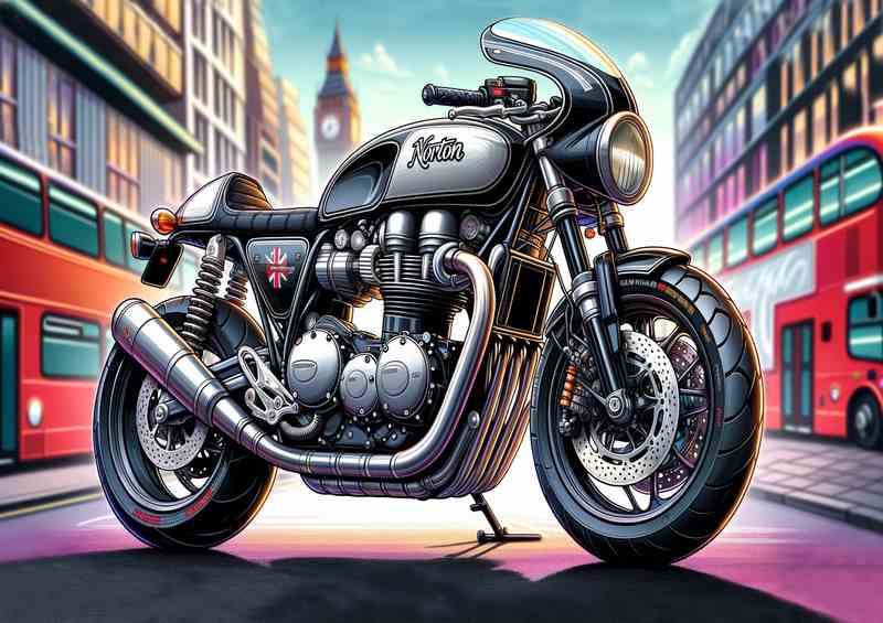 Cool Cartoon Norton Commando 961 Motorcycle Art