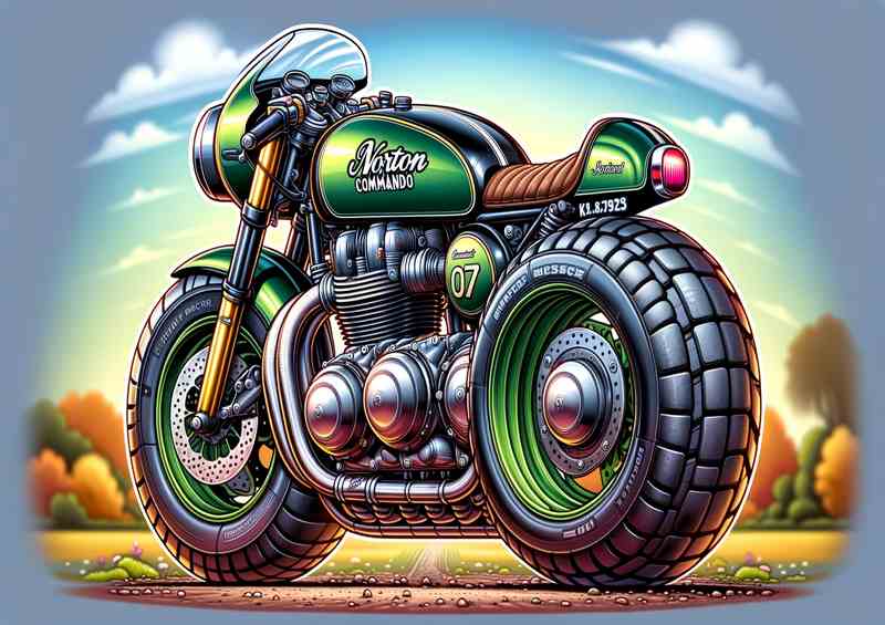 Cool Cartoon Norton Commando Motorcycle Art