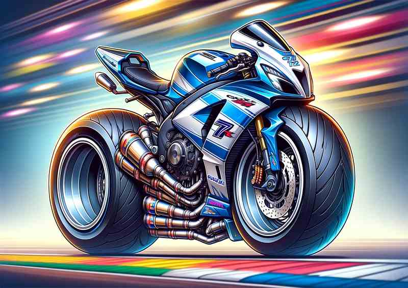 Cool Cartoon Suzuki GSXR750 Motorcycle Art
