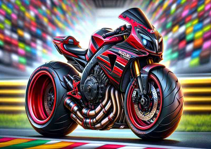 Cool Cartoon Suzuki TL1000S Motorcycle Art