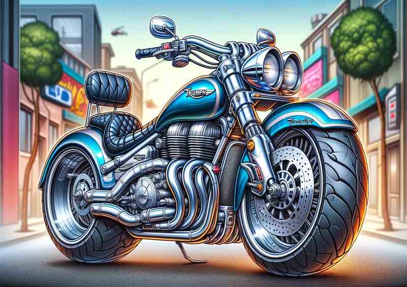 Cool Cartoon Triumph Thunderbird 900 Motorcycle Art