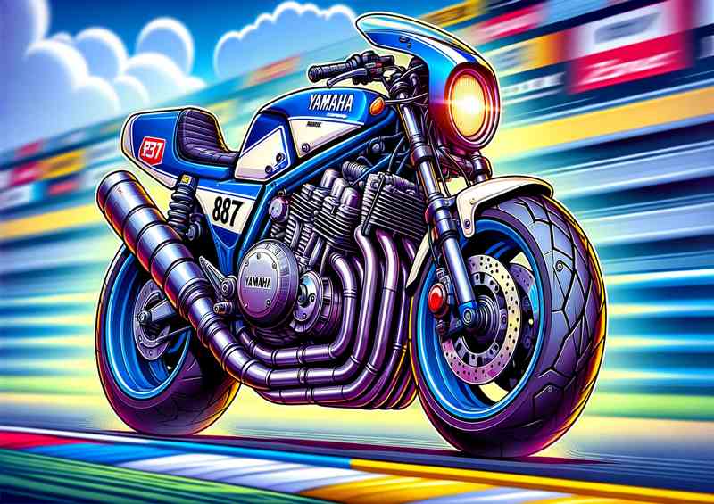 Cool Cartoon Yamaha RD350LC Motorcycle Art