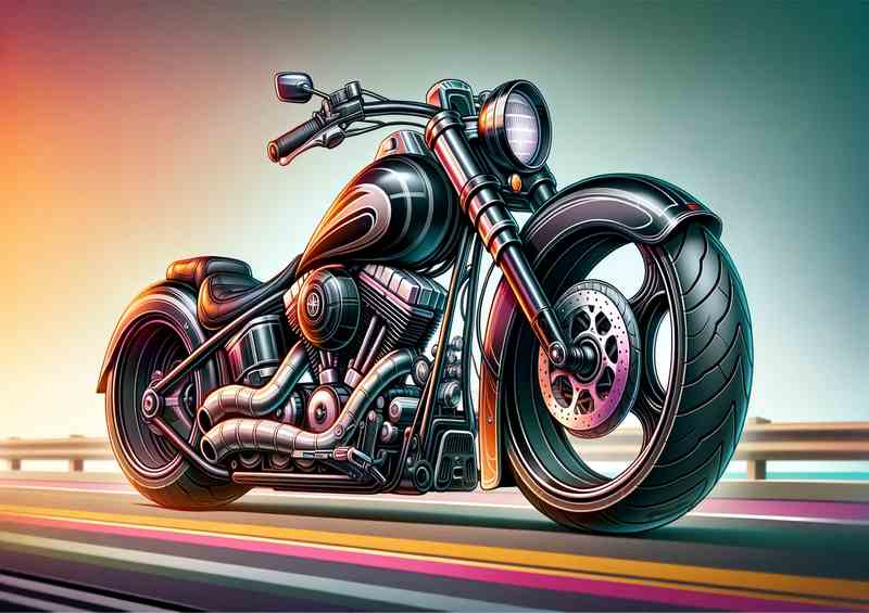Cool Cartoon Yamaha Road Star Motorcycle Art