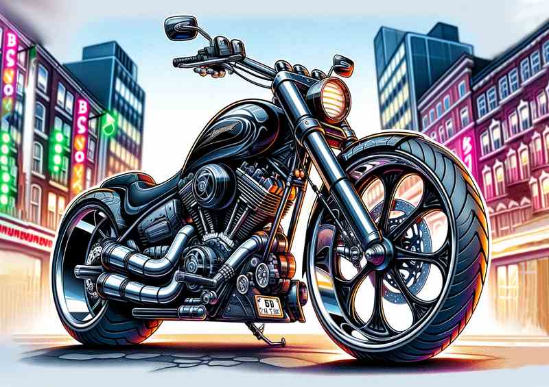 Cool Cartoon Yamaha Virago Motorcycle Art