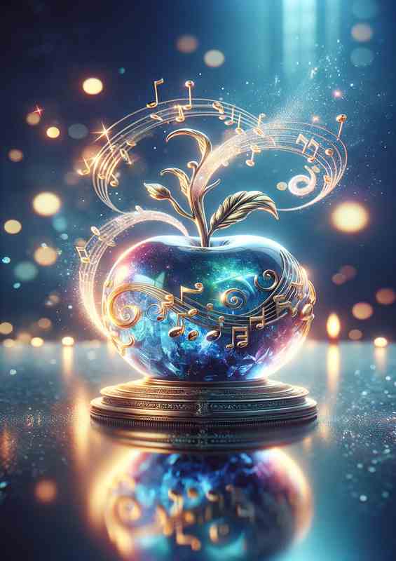 Melodic Apple Crystal Sculpture Art