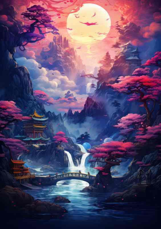Cherry trees galore waterfalls cascading