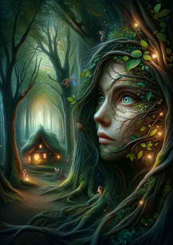 Ethereal Whisper Metal Poster | Enchanting Woman