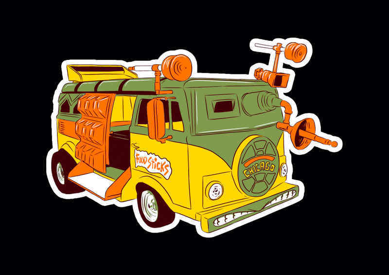 Childhood Cars Turtles | Metal Poster - Turtle Cars Poster