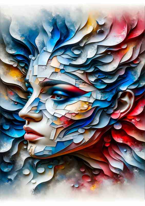 Surreal Fragmented Beauty in Abstract Art
