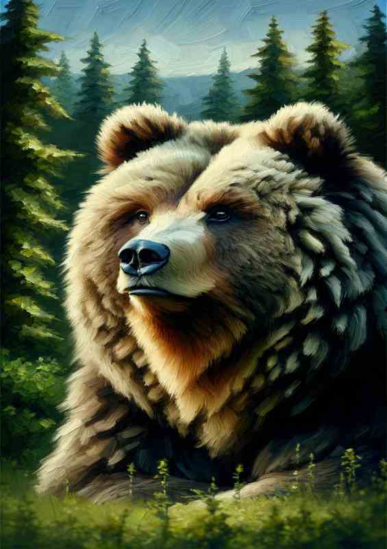 Bear in Wilderness head of a majestic bear