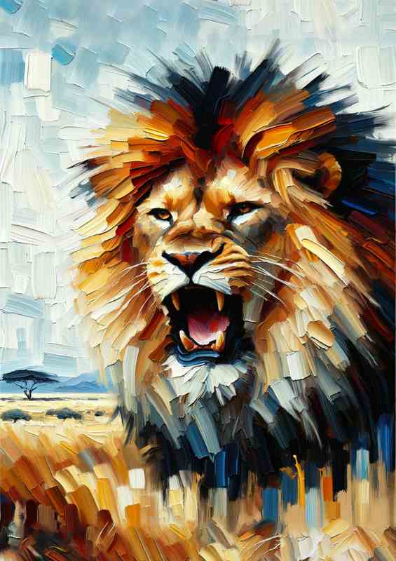 Bold Lion Roar head of a bold lion