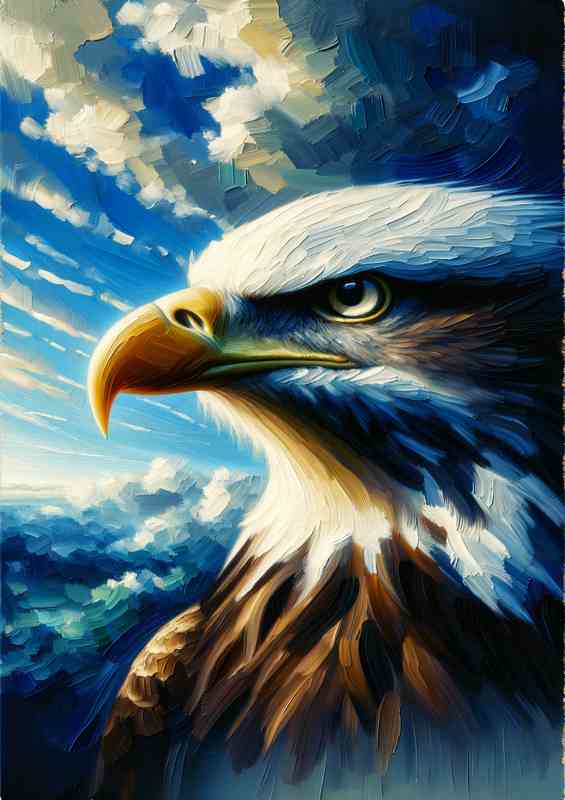 Eagle in Sky the head of a majestic eagle